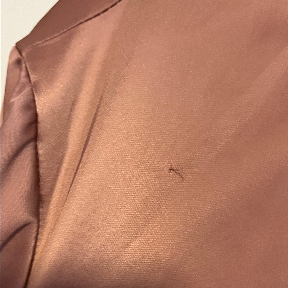 Satiny Dusty Pink Bomber Jacket - Picture 10 of 11